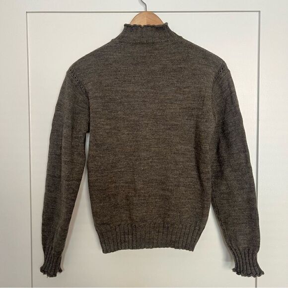 Alexa Chung for AG Sweater Womens Size Small Brown Knit Mock Neck 100% Wool - Picture 8 of 13
